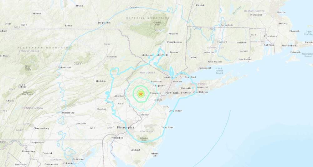 A map depicting the location and intensity of the earthquake. (U.S. Geological Survey)